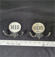 His/Hers Cast Iron Hooks