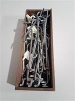 Wooden Box Of Peg Board Utility Pegs