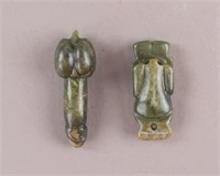 Chinese Old Jade Carved Pendants 2pc