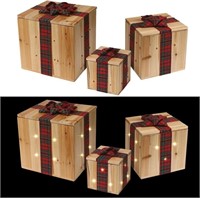 Soaoo Set of 3 Christmas Lighted Gift Boxes  42 Wa