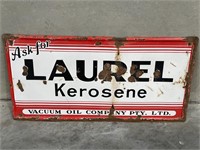 Ask For Laurel Kerosene Rolled Edge Enamel Sign -