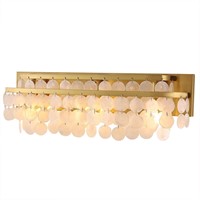 TOCHIC 3 Lights Vanity Light with Natural Capiz Sh