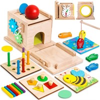 RIANEAN 8-in-1 Montessori Wooden Toy Set for Babie