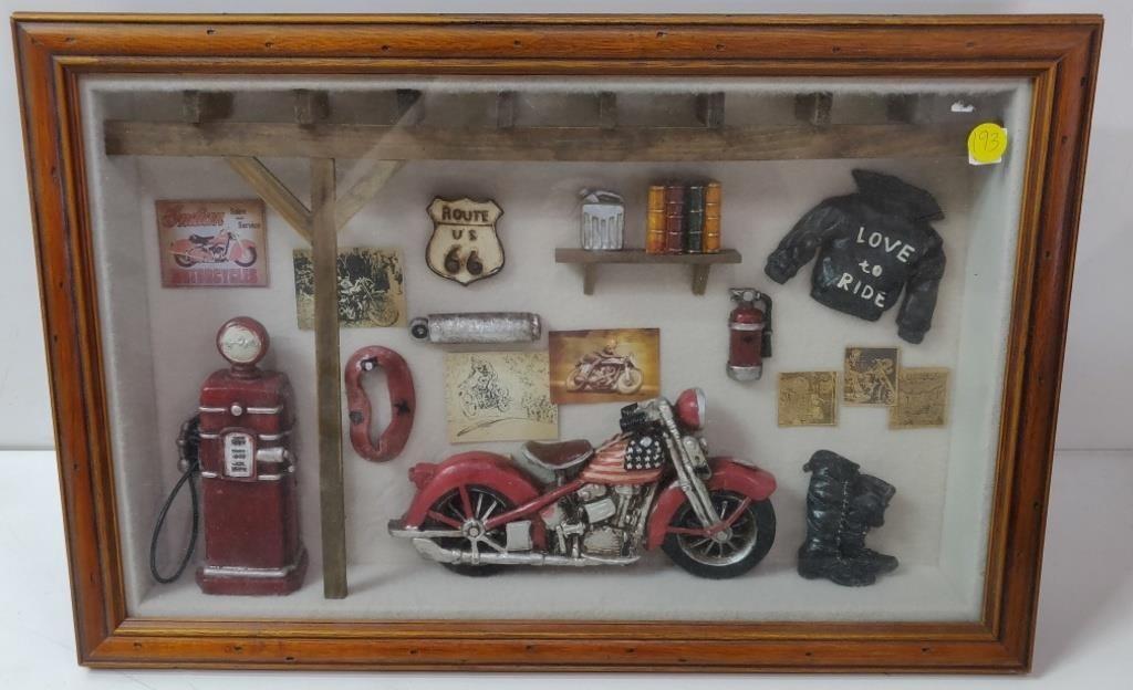 Motorcycle Collectibles Shadow Box Display