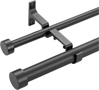 Mayrhyme Double Curtain Rods for Windows 36-72 Inc