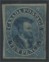 Canada 1855 #7 10 Pence Blue Used F-VF