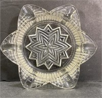 Ash Tray Glass Clear Star Design