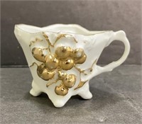 Demitasse Cup Ceramic Vintage White/gold