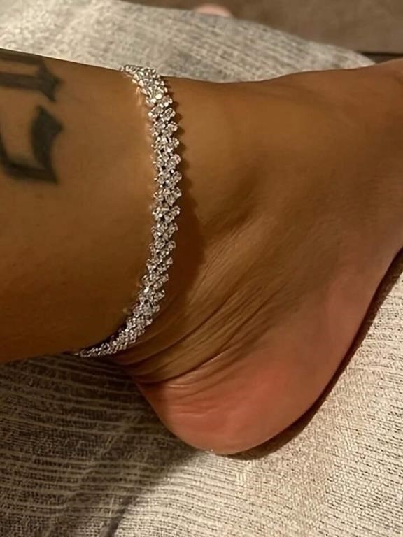 Women's Silver Rhinestones Anklet