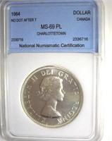 1964 Dollar NNC MS69 PL Charlottetown