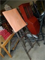 Large Art Easel W/Some Finished Pieces