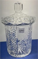 Brilliant  Cut Crystal Biscuit Barrel 8” h