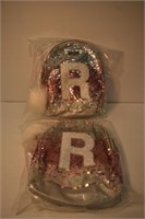 JUSTICE SPARKLY BACKPACK LETTER R LOT OF 2