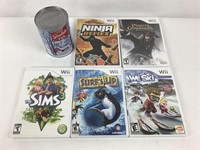 5 jeux vidéos Wii dont Ninja Reflex -