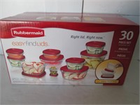 NEW RUBBERMAID 30 PIECE FOOD CONTAINER