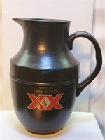 NEW DOS EQUIS CERAMIC JUG, 9" X 6"