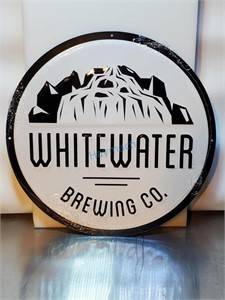 WHITEWATER BREWING TIN SIGN 11.5"