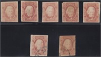 CSA Stamps #8 Used x2 & Mint x5 (incl CV $1075