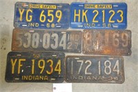 Antique Indiana license plates back to 1927