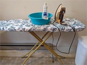 Iron, Ironing Board, Wash Pan & Woolite (partial)
