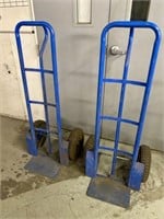 Qty (2) Blue Hand Cart Dollies (Bad Tires)
