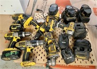 Dewalt Cordless Drills, Chargers & Angle Grinder