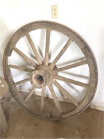 Metal rimmed wagon wheel