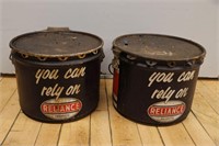 2 RELIANCE 25 POUND GREASE PAILS