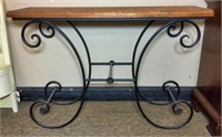 Scrolling Iron Base Entry Table with