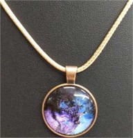 20" necklace with galaxy pendant