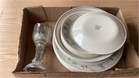 Corelle dishes & candle holder
