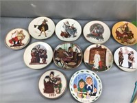 11 Art f Norman Rockwell collector plates