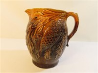 Majolica Pine Cone Pitcher - 7" Tall