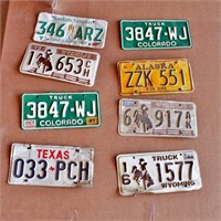 Group of 8 Out-of-State License Plates