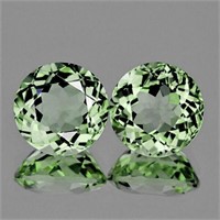 Natural Green Amethyst Pair 13.00 MM [Flawless-VVS