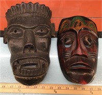 Pair of wooden masks