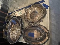 Large Lot Silver Plated Trays Bowls +