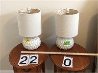 2 White  Table Lamps 16" Tall