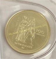 $100 CANADIAN 14K GOLD 1976 OLYMPIC COIN