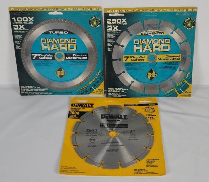 3 New Diamond Masonry Blades