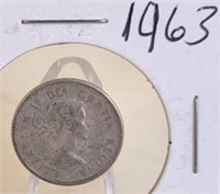 1963 Elizabeth II Canadian Silver Dime