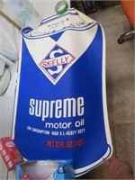Vintage Skelly Supreme Motor Oil Cardboard Sign
