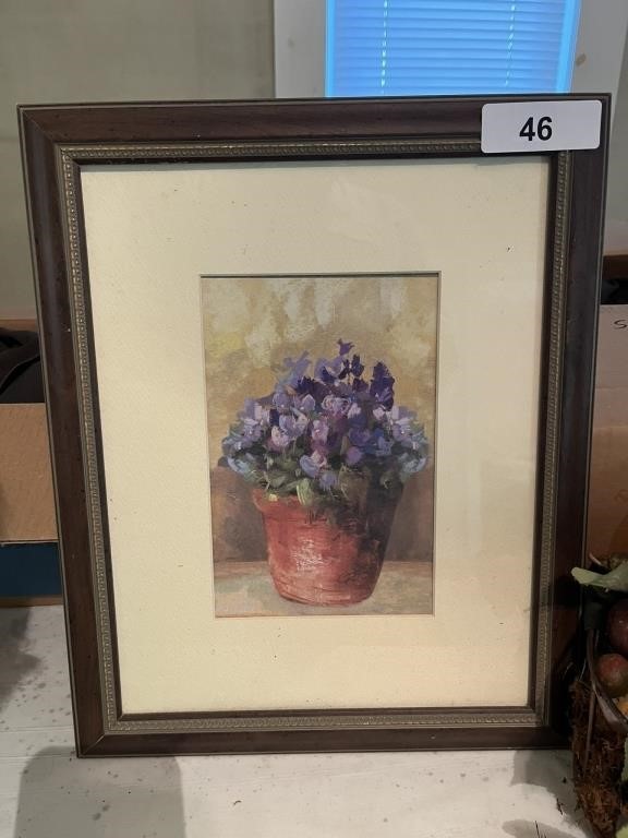 13x16" Framed Floral Picture +