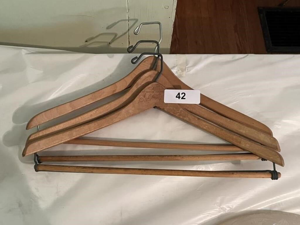 (3) Wooden Suit Hangers