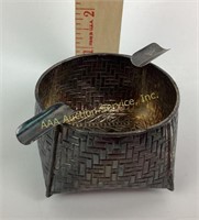 Asian silver basket form ashtray, hallmarked.