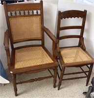 Vtg Cane Chairs (Very Solid)