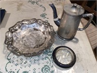 Vintage Plated Serving Items & Coaster