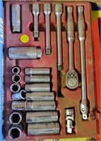 Snap On Ratchet, Extensions & Sockets Set