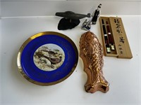 Decorative Plate, Fish Mold & Misc.