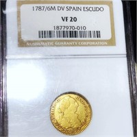 1787/6 Spanish Gold Escudo NGC - VF20